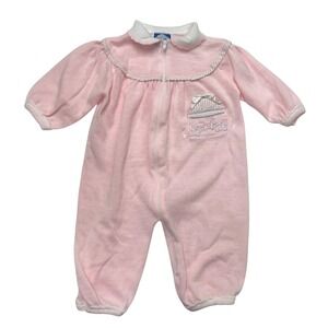 Vintage Carriage Boutiques Carousel Horse Zip Up‎ Romper 3M Pink Coquette Retro